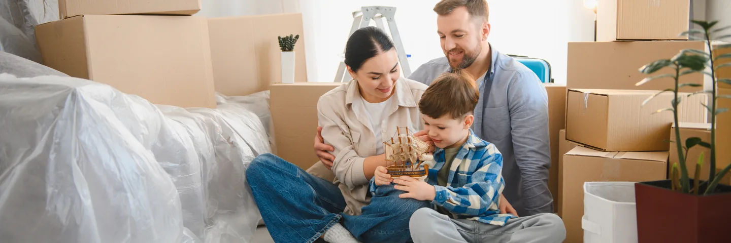 Family preparing a home to rent